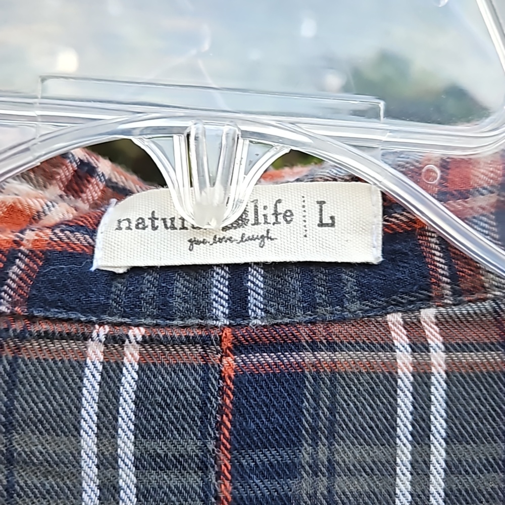 Natural life plaid long sleeve cover up - Picture 3 of 7